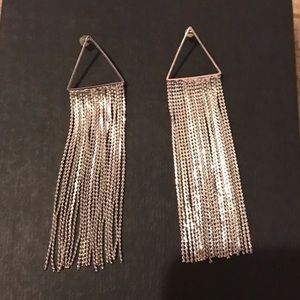 Silver tone drop earrings